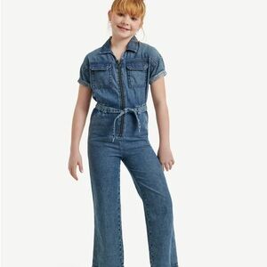 Justice Blue Denim jumpsuit 100% cotton size 10 M